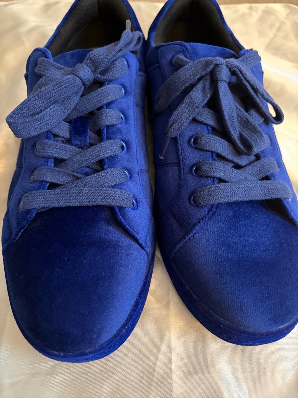 INC International Concepts Men's Velvet Lace-Up Sneakers in Blue